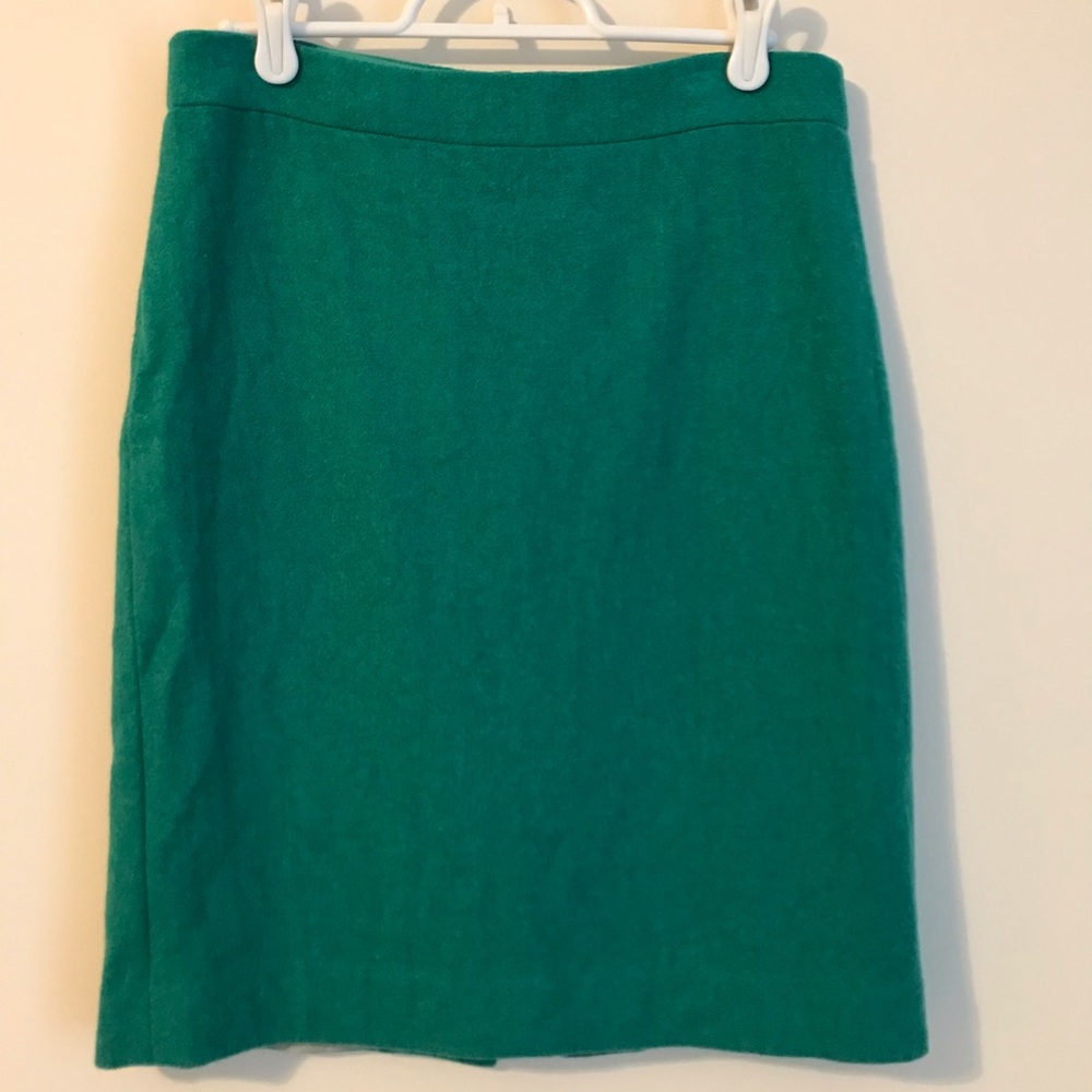 J. Crew jade green wool Pencil Skirt size 2